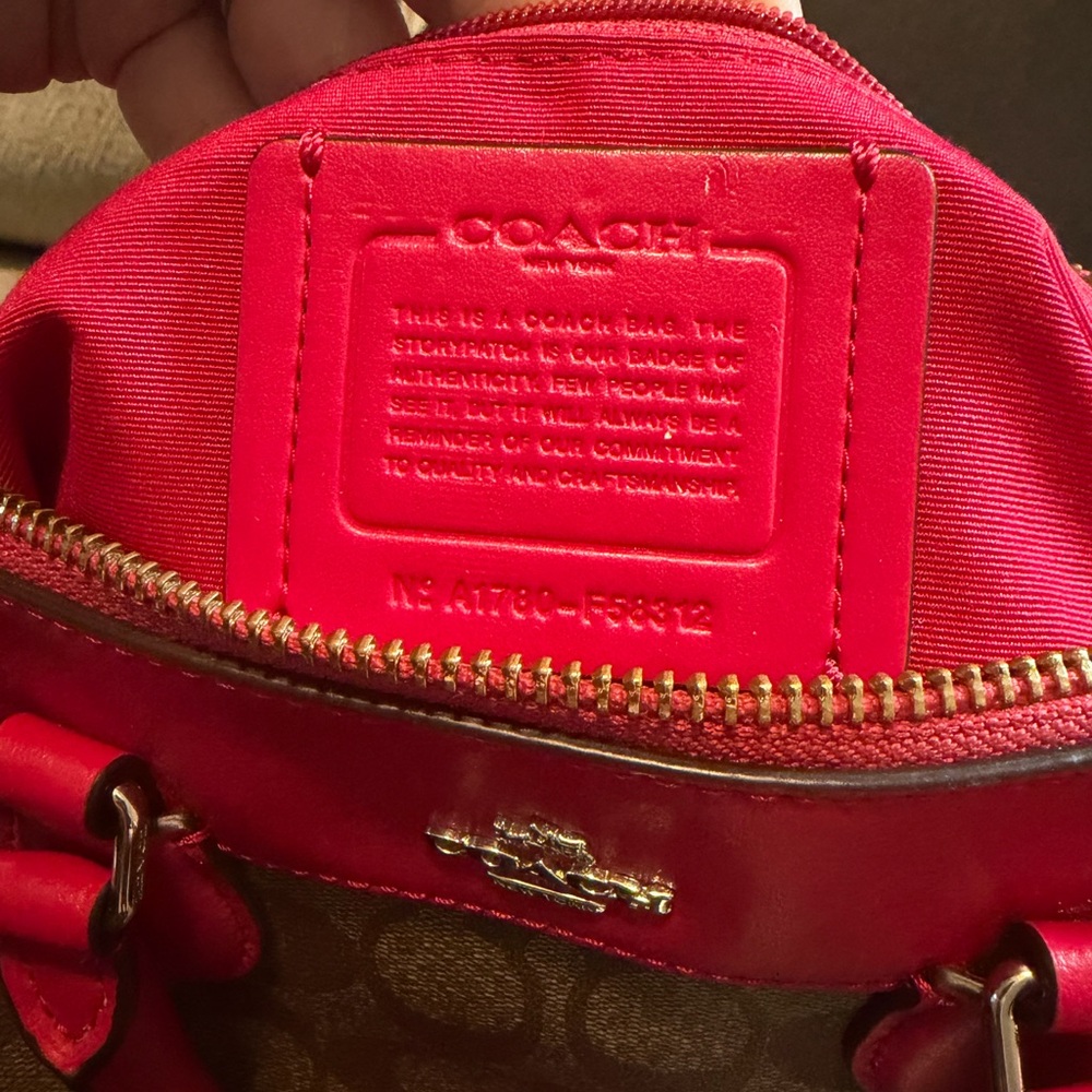 Coach Mini Bag in Brown and Red - Picture 2 of 2